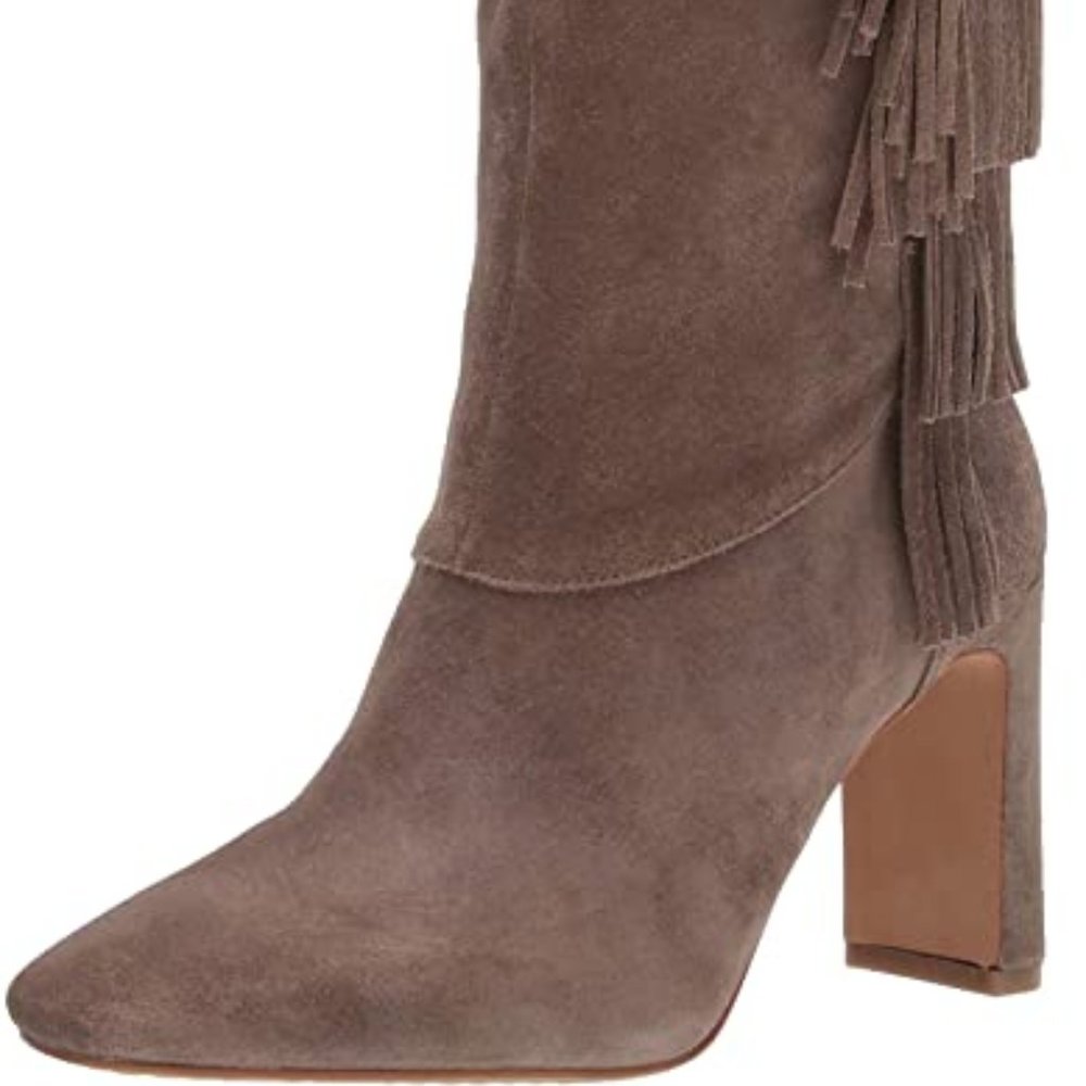 Vince Camuto Sterla Mid Calf Suede Fringe Boot NEW - Picture 3 of 7
